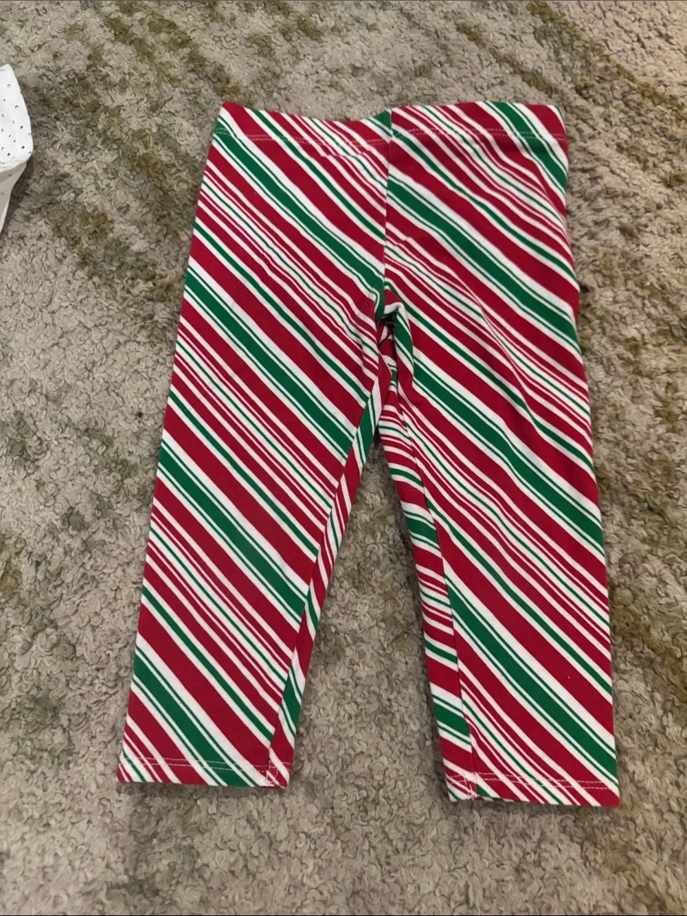 Bonnie Jean Toddler Girl Christmas Tree Top & Striped Leggings 2T